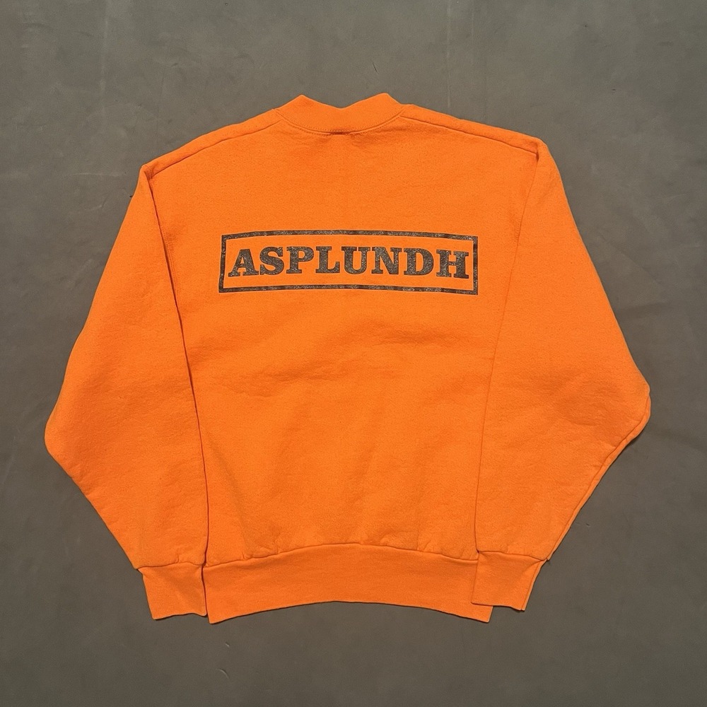 Vintage Asplundh Tree Expert Company Employee‎ Orange Sweatshirt Size Medium